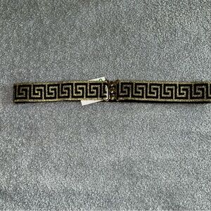 Black and Gold Geometric Belt